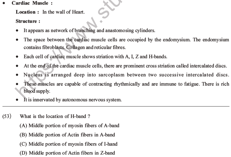 NEET Biology Animal Tissues MCQs Set A, Multiple Choice Questions